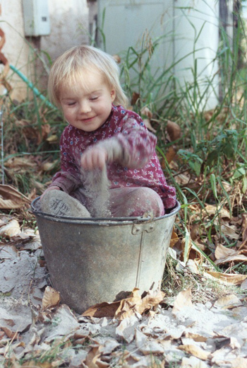 playing in the ash bucket